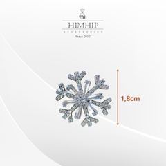 [Noel] Pin Cài Áo HimHip Hoa Tuyết 6 Cánh Sang Trọng HKCC Đính Phale 1.8 cm