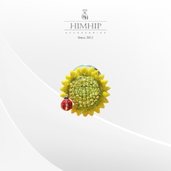 Pin Cài Áo HimHip Hoa Hướng Dương Bọ Đỏ Xinh Xắn HKCC Đính Phale 2*2cm