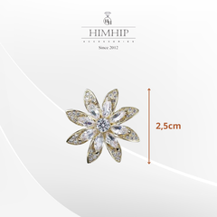 Pin Cài Áo HimHip Hoa Dã Quỳ 8 Cánh Sang Trọng HKCC Đính Phale 2.5cm
