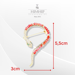 Trâm, Ghim Cài Áo Nam Nữ HimHip Rắn Đá Sang Trọng HKCC Đính Phale 3*5,5cm