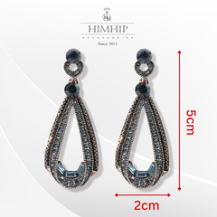 Khuyên Tai Dài HimHip Giọt Nước Cổ Điển HKCC Đính Phale 2x5cm