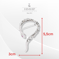 Trâm, Ghim Cài Áo Nam Nữ HimHip Rắn Đá Sang Trọng HKCC Đính Phale 3*5,5cm