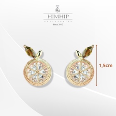 Khuyên Tai Nụ HimHip Hình Quả Cam Đáng Yêu HKCC Đính Phale 1.5cm