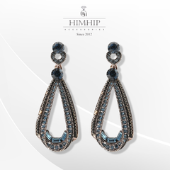 Khuyên Tai Dài HimHip Giọt Nước Cổ Điển HKCC Đính Phale 2x5cm