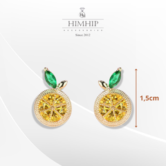 Khuyên Tai Nụ HimHip Hình Quả Cam Đáng Yêu HKCC Đính Phale 1.5cm