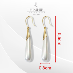 Khuyên Tai Dài HimHip Giọt Nước Sang Trọng HKCC Mix Giả Trai 0.8x5.5cm