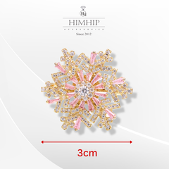 [Noel] Trâm, Ghim Cài Áo HimHip Bông Hoa Tuyết Xoay Thanh Lịch HKCC Đính Phale 3*3cm