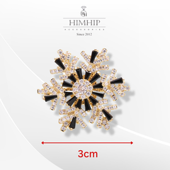 [Noel] Trâm, Ghim Cài Áo HimHip Bông Hoa Tuyết Xoay Thanh Lịch HKCC Đính Phale 3*3cm