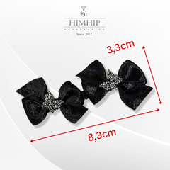 Kẹp Mỏ Vịt HimHip HKCC Nơ Nhỏ Đính Bướm Phale Lấp Lánh 3.3x8.3cm