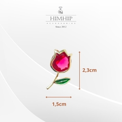 Pin Cài Áo HimHip Bông Hoa Tulip Nhỏ Sang Trọng HKCC Đính Phale 2,3*1,5cm