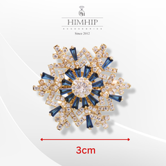 [Noel] Trâm, Ghim Cài Áo HimHip Bông Hoa Tuyết Xoay Thanh Lịch HKCC Đính Phale 3*3cm
