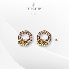 Khuyên Tai Nụ HimHip Dáng Tròn Vòng Tròn Nhỏ Thanh Lịch HKCC Đính Phale 0.8x1cm