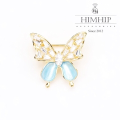 Trâm, Ghim Cài Áo HimHip Cánh Bướm 2 Màu Nhẹ Nhàng HKCC Đính Phale 2,2*2cm