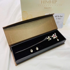 Set Quà 8/3 HimHip Trâm Cài Tóc & Khuyên Tai Kèm Túi Hộp Thiệp - 37