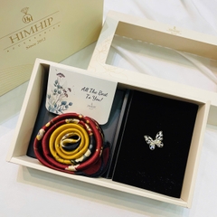 Set Quà HimHip Khăn Lụa Cao Cấp 53*53cm & Cài Áo Kèm Túi Hộp Thiệp - 1139