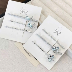 Set 3 Chiếc Kẹp Mái HimHip HKCC Hoa Bướm Nhỏ Đính Đá Phale Lấp Lánh