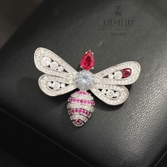 Trâm, Ghim Cài Áo HKCC Ong Nhỏ 3 Đốt Phối Đá Phale Lấp Lánh 3*4cm