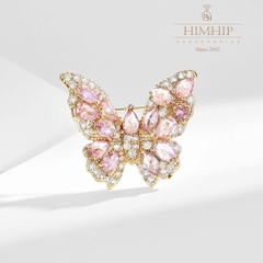 Trâm, Ghim Cài Áo HimHip HKCC Bướm Phale Ánh Hồng 3.5*3.5cm