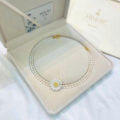 Vòng Cổ HimHip Trai Thật 4ly 80.7cm Mặt Cúc Hoạ Mi Sang Trọng Kèm Hộp