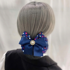 Kẹp Bối, Búi Lưới HimHip Nơ Chấm Bi Đính Phale Thanh Lịch 11x13cm