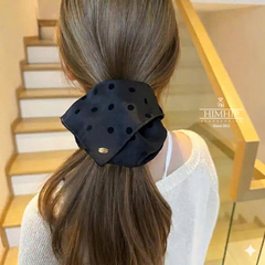 Scruchies HimHip Vải Vuông Chấm Bi Thanh Lịch 20cm