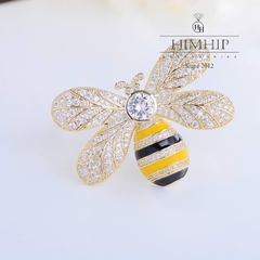 Trâm, Ghim Cài Áo HimHip HKCC Ong Nghệ Phale Lấp Lánh 3.4*4.4cm