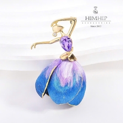 Trâm, Ghim Cài Áo HimHip HKCC Nàng Tiên Hoa Cát Tường 3x4.9cm