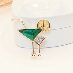 Trâm, Ghim Cài Áo HimHip 2 Ly Cocktail Xanh Sang Trọng HKCC Đính Phale 2,5*3,4cm nam nữ