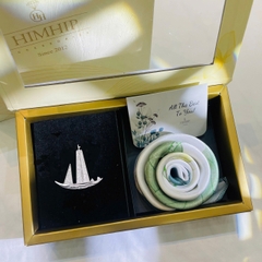 Set Quà HimHip 20/11 Khăn Lụa Cao Cấp 53*53cm & Cài Áo Kèm Túi Hộp Thiệp - 1118