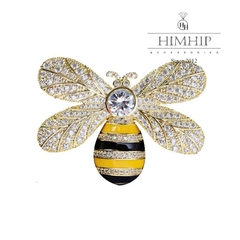 Trâm, Ghim Cài Áo HimHip HKCC Ong Nghệ Phale Lấp Lánh 3.4*4.4cm