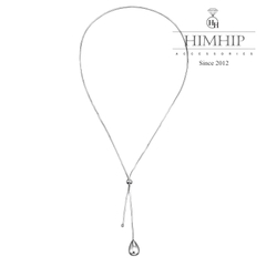 Vòng Cổ HimHip Titan Charm Giọt Nước Phối Dây Rút Sợi Mì Thanh Lịch 65cm