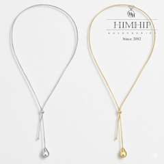 Vòng Cổ HimHip Titan Charm Giọt Nước Phối Dây Rút Sợi Mì Thanh Lịch 65cm