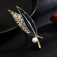 Trâm, Ghim Cài Áo HimHip Lá Đôi Sang Trọng HKCC Mix Trai 1,5*5cm