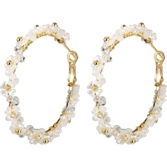 Khuyên Tai Móc Tròn HimHip Kết Hoa Nhỏ Quý Phái HKCC Mix Đá 4.5cm