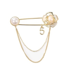 Trâm, Ghim Cài Kim Băng HimHip Hoa Hồng Nụ Trai Thanh Lịch HKCC Đính Phale 2x5.5cm