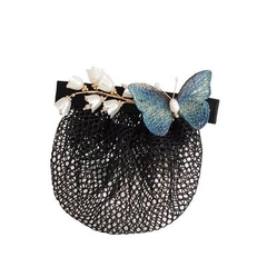 Kẹp Bối, Búi Lưới HimHip Mix Trai Bướm Xanh Phối Hoa Chuông Thanh Lịch