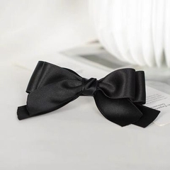 Kẹp Bối, Búi Lưới HimHip Phối Vải Trơn Nơ Đen Bản To Thanh Lịch