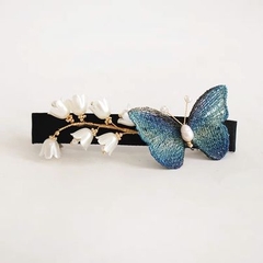 Kẹp Bối, Búi Lưới HimHip Mix Trai Bướm Xanh Phối Hoa Chuông Thanh Lịch