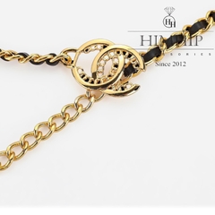 Dây Lưng HimHip Xích Phối Da PU Khóa C.nel Sang Trọng 94cm
