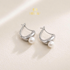 Khuyên Tai Nụ HimHip TiTan Vòng Nước 1.9x1.2cm Đính Hạt Giả Trai 5mm