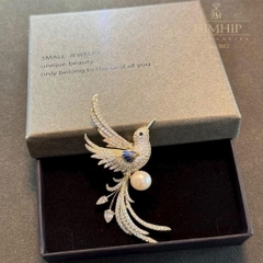 Trâm, Ghim Cài Áo HimHip Én Nhỏ Phối Hạt Giả Trai 7.5*3cm