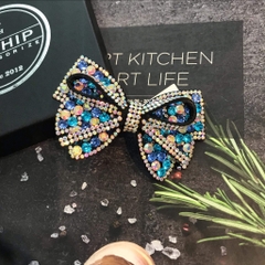 Kẹp Bấm HimHip Đính Đá Nhiều Màu Hình Nơ Thanh Lịch 9cm
