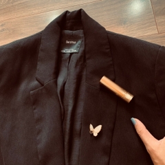 Trâm, Ghim Cài Áo HimHip Bướm Khảm Trai Đen Trắng Sang Trọng HKCC Đính Phale 2,3cm