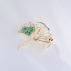 Trâm, Ghim Cài Áo Nhỏ HimHip Lá Bạch Quả Thanh Lịch HKCC Đính Phale 2,5cm
