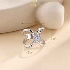 Cài Khăn Nhỏ 4 Chấu HimHip HKCC  Mặt Đá Phale Chấu Hoa 2x1.1cm