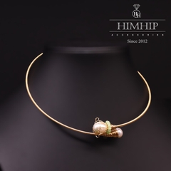 Kiềng Cổ HimHip Trai Thật Song Ngọc Mãn Đường Sang Trọng 15cm Phụ Kiện Áo Dài
