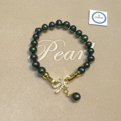 Vòng Tay HimHip Trai Thật Màu Lông Công Mix Khóa Nơ Dáng Thả Sang Trọng 18cm