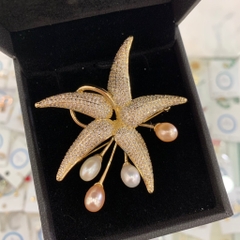 Trâm, Ghim Cài Áo HimHip Sao Biển Vàng Thanh Lịch HKCC Mix Trai 5,5*6,5cm