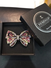 Kẹp Bấm HimHip Đính Đá Nhiều Màu Hình Nơ Thanh Lịch 9cm