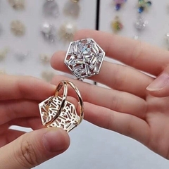 Cài Khăn 4 Chấu HimHip Size To Mặt Lục Giác Sang Trọng HKCC Đính Phale 2.2cm